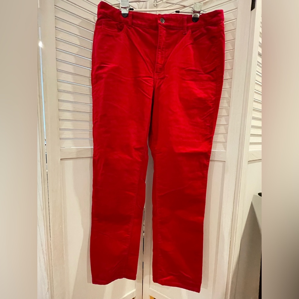 Talbots Red Velveteen straight leg Pants